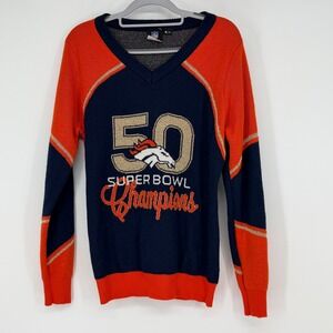 NFL Denver Broncos Super Bowl 50 Knit Sweater Men XL Fits L